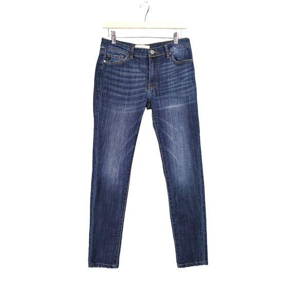 KANCAN Ashlyn Mid Rise Super Skinny Jeans Women SZ 11/29x28 Dark Wash Distressed - Picture 1 of 11